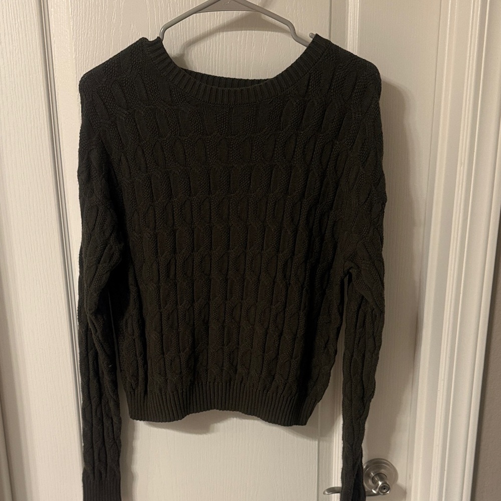 Olive Cable Knit Sweater